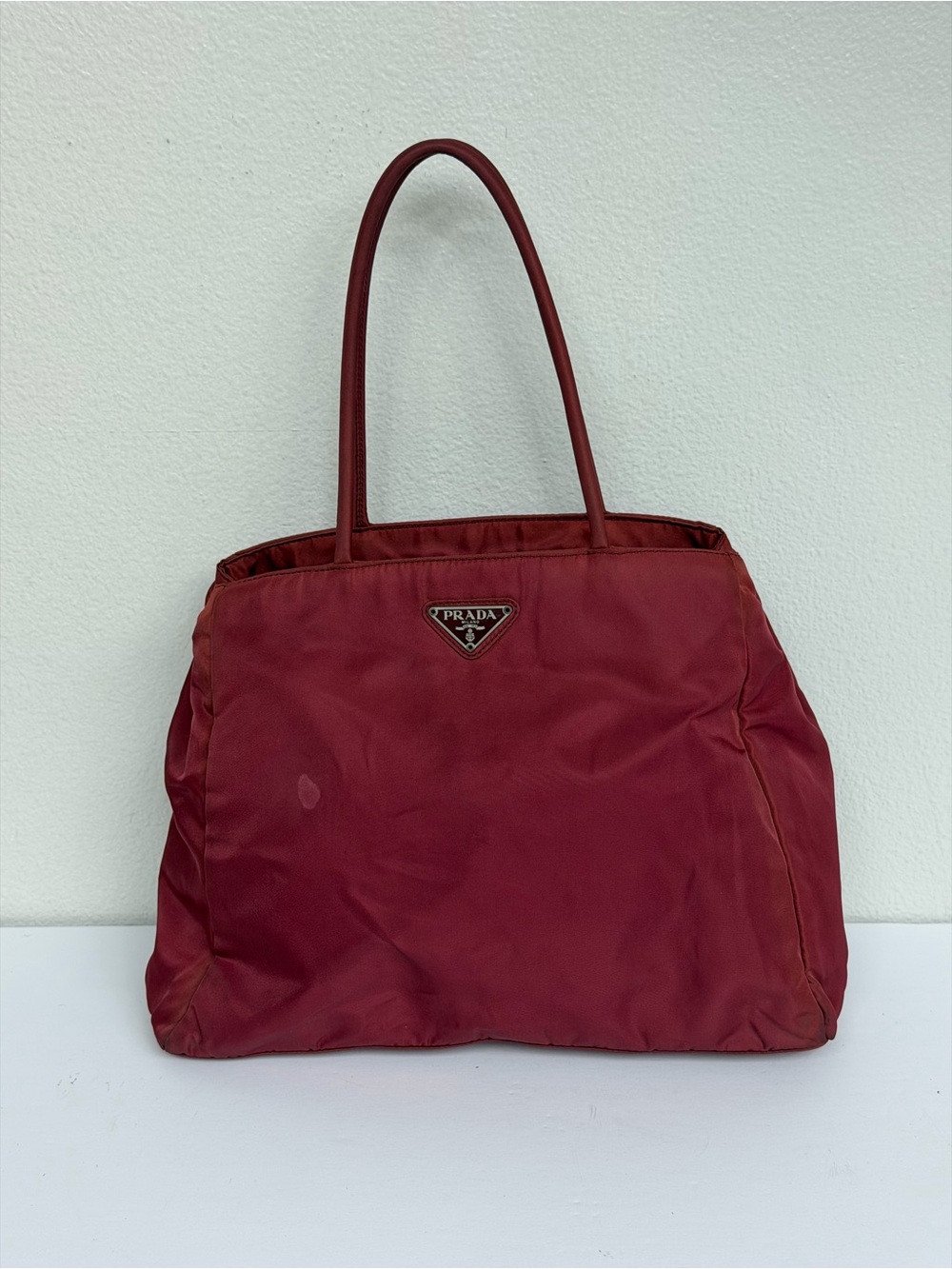 Prada Tessuto Nylon Handbag Red